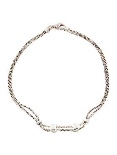 Pre-owned Tiffany & Co Sliding Puff Heart Double Strand Necklace, 16" In Multi