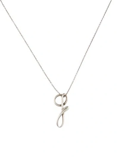 Pre-owned Tiffany & Co Small Alphabet 'g' Pendant Necklace, 16" In Multi