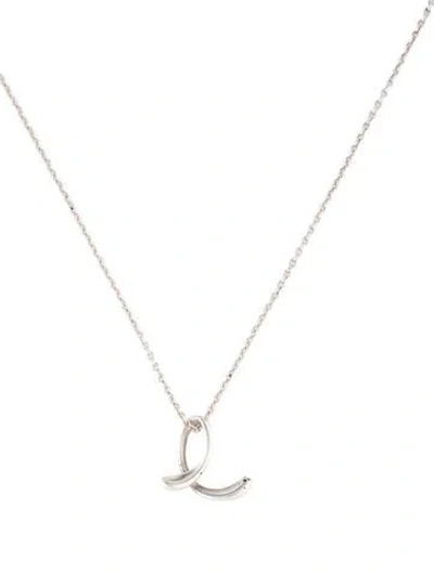 Pre-owned Tiffany & Co Small Alphabet Letter 'e' Pendant Necklace, 16" In Multi