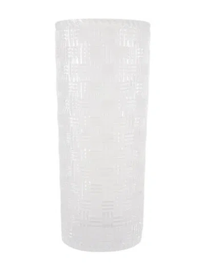 Pre-owned Tiffany & Co Small Crystal Weave Vase In Transparent