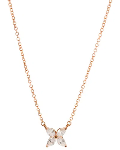 Pre-owned Tiffany & Co . Small Model Victoria 18k Rose Gold 0.32 Ct. Tw. Diamond Necklace  (authentic Pre-loved