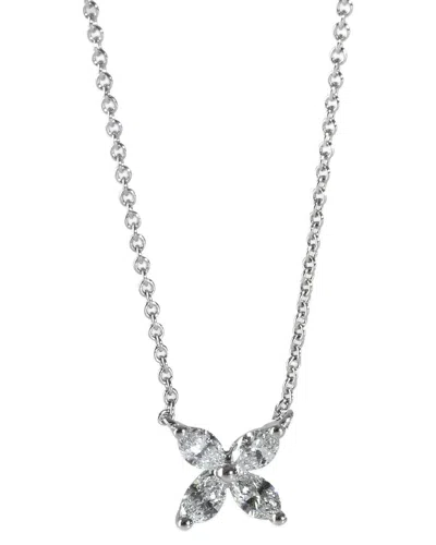 Tiffany & Co . Small Model Victoria Platinum 0.64 Ct. Tw. Diamond Pendant (authentic Pre-loved) In Metallic