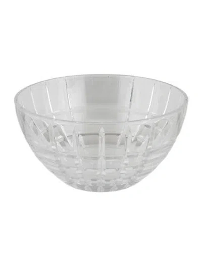 Pre-owned Tiffany & Co Small Plaid Crystal Nut Dish In Clear