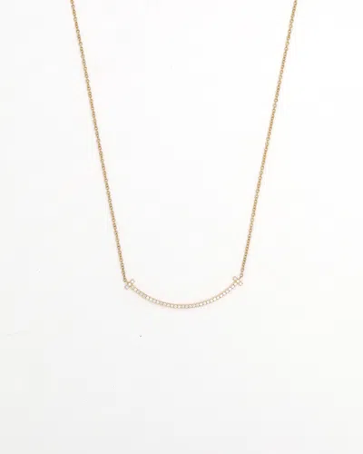 Tiffany & Co Smile Pendant In 18kt Yellow Gold With Diamonds.