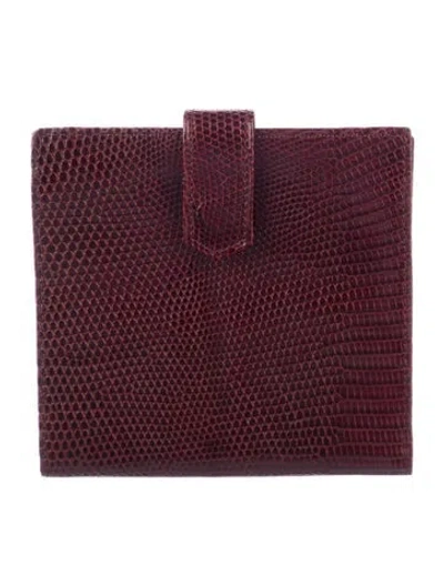 Pre-owned Tiffany & Co Snakeskin French Purse In Red