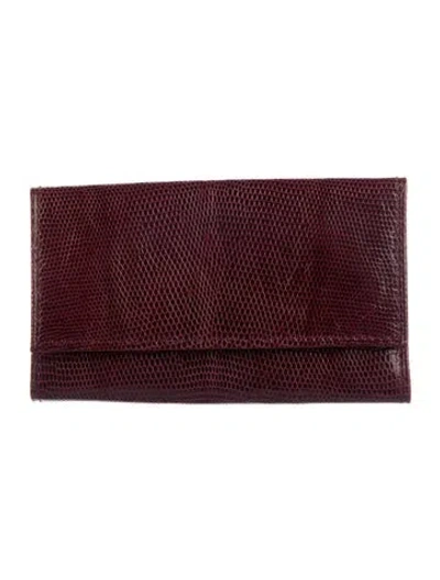 Pre-owned Tiffany & Co Snakeskin Printed Wallet In Red