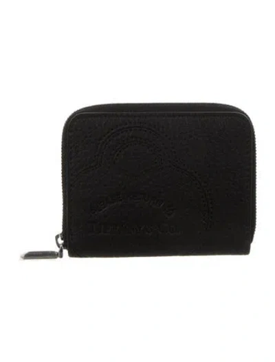 Pre-owned Tiffany & Co Soho Leather Disco Compact Leather Compact Wallet In Black