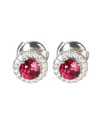 Pre-owned Tiffany & Co . Soleste Platinum 0.19 Ct. Tw. Diamond & Ruby Earrings (authentic  Pre-loved)
