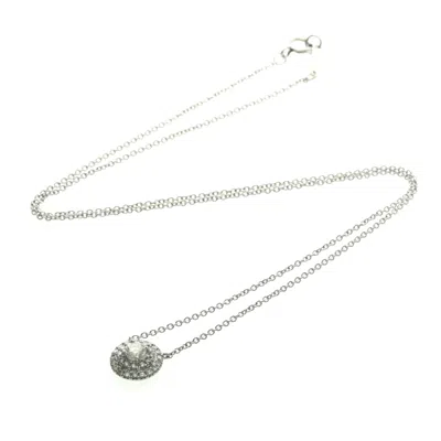 Pre-owned Tiffany & Co . Soleste Round Pendant Necklace Platinum With Diamonds Silver Platinum Necklace Jewelry