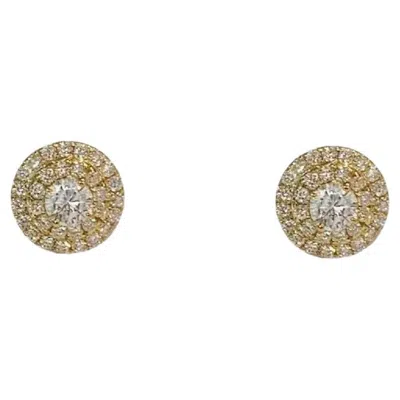 Pre-owned Tiffany & Co . Soleste Stud Diamonds Earrings In 18k Yellow Gold