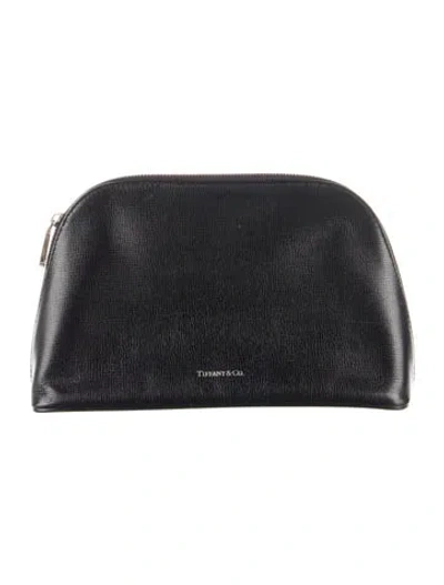 Pre-owned Tiffany & Co Solid Leather Cosmetic Bag In Black
