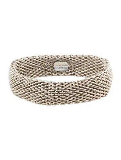 Pre-owned Tiffany & Co Somerset Bangle Bracelet, 7.5" In Multi