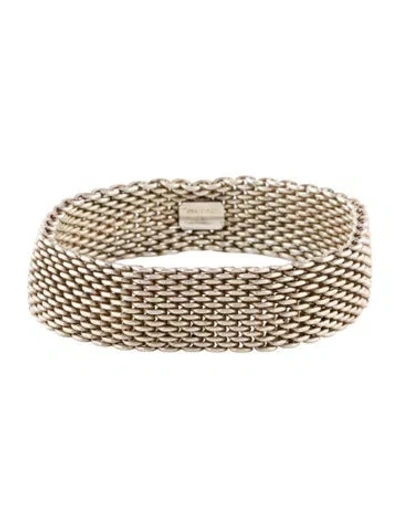 Pre-owned Tiffany & Co Somerset Bangle Bracelet, 8" In Multi