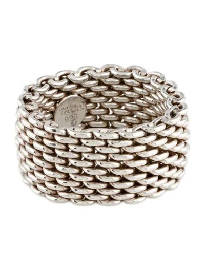Pre-owned Tiffany & Co Somerset Mesh Band Ring In Multi