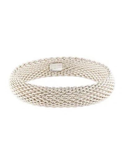 Pre-owned Tiffany & Co Somerset Mesh Bangle, 7.25" In Multi