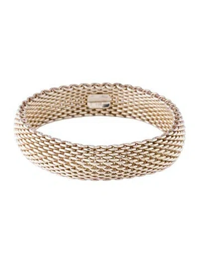 Pre-owned Tiffany & Co Somerset Mesh Bangle, 7.5" In Multicolor