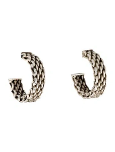 Pre-owned Tiffany & Co Somerset Mesh Hoop Earrings In Multi
