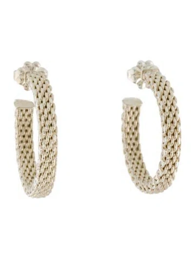 Pre-owned Tiffany & Co Somerset Mesh Hoop Earrings In Multi