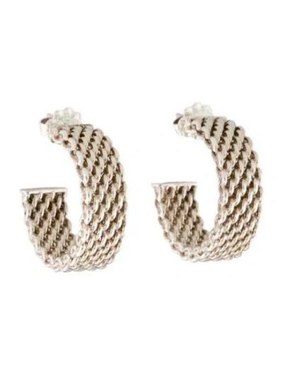 Pre-owned Tiffany & Co Somerset Mesh Hoop Earrings In Multi