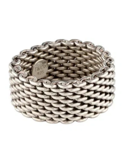 Pre-owned Tiffany & Co Somerset Mesh Ring In Multicolor
