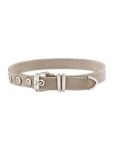 Pre-owned Tiffany & Co Somerset Narrow Buckle Wrap Bracelet, 7.25" In Multi