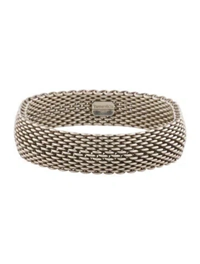 Pre-owned Tiffany & Co Sommerset Mesh Link Bracelet, 7.75" In Multi
