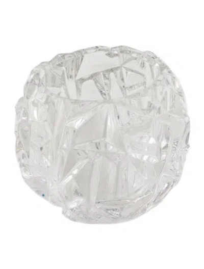 Pre-owned Tiffany & Co Spherical Crystal Candle Holder In Transparent