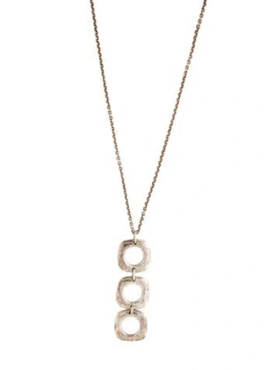 Pre-owned Tiffany & Co Square Cushion Triple Drop Pendant Necklace, 18" In Multi