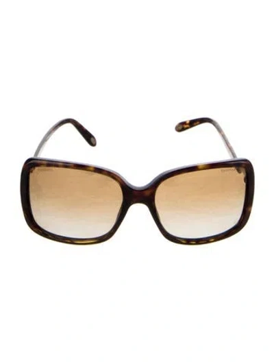 Pre-owned Tiffany & Co Square Gradient Sunglasses In Brown