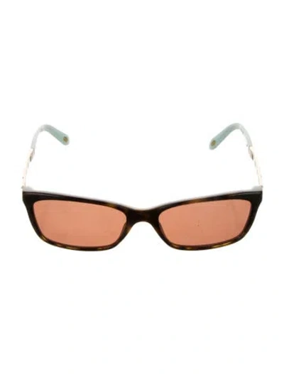 Pre-owned Tiffany & Co Square Tinted Sunglasses In Brown