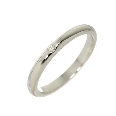 Pre-owned Tiffany & Co Stacking Platinum Band Ring () In Silver