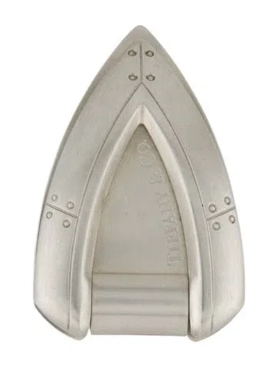 Pre-owned Tiffany & Co Stainless Steel Streamerica Money Clip Holder Rare In Silver