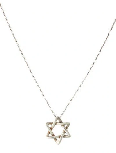 Pre-owned Tiffany & Co Star Of David Pendant Necklace, 16" In Multi