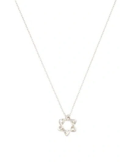 Pre-owned Tiffany & Co Star Of David Pendant Necklace, 17.5" In Multi