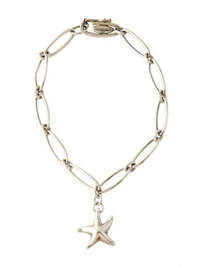 Pre-owned Tiffany & Co Starfish Charm Bracelet, 6.75" In Multi
