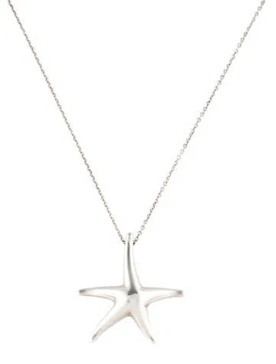 Pre-owned Tiffany & Co Starfish Pendant Necklace, 16" In Multi