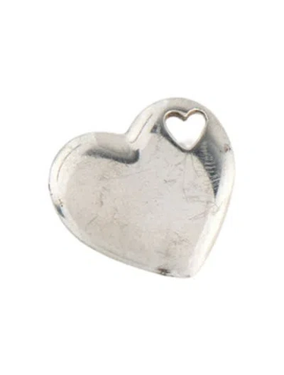 Pre-owned Tiffany & Co Stencil Cut Out Heart Pendant, 0.75" In Multi