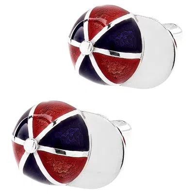 Pre-owned Tiffany & Co . Sterling Silver & Enamel Jockey Helmet Cufflinks In Multi