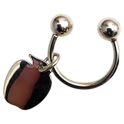 Pre-owned Tiffany & Co Sterling Silver Apple Key Ring #25379 In Multi