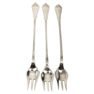 Pre-owned Tiffany & Co . Sterling Silver Cocktail Forks Set Of 3 #24493 In Multi