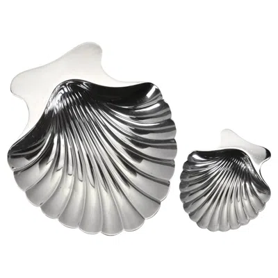 Pre-owned Tiffany & Co Sterling Silver Figural Footed Shell Dish Duo In Multiple