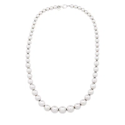 Tiffany & Co . Sterling Silver Graduated Bead Necklace