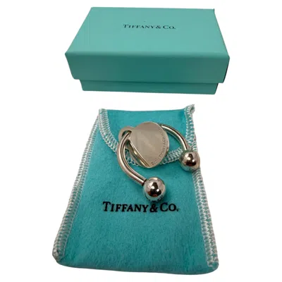 Pre-owned Tiffany & Co . Sterling Silver Key Holder Like New, Never Used Box & Pouch In Blue