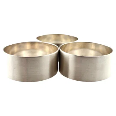 Pre-owned Tiffany & Co Sterling Silver Set Of 3 Napkin Rings Satin Finish #18357 In Multi