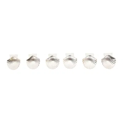 Pre-owned Tiffany & Co . Sterling Silver Shell Form Salt Cellars Or Nut Bowls, Set Of Six In Sand