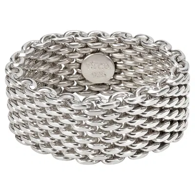 Pre-owned Tiffany & Co . Sterling Silver Somerset Mesh Ring In Multiple