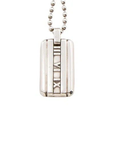 Pre-owned Tiffany & Co Sterling Silver . Sterling Silver Atlas I.d. Tag  Necklace (authentic Pre-l