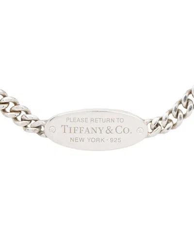 Tiffany & Co Sterling Silver . Sterling Silver Oval I.d. Bracelet  (authentic Pre-loved) In Metallic