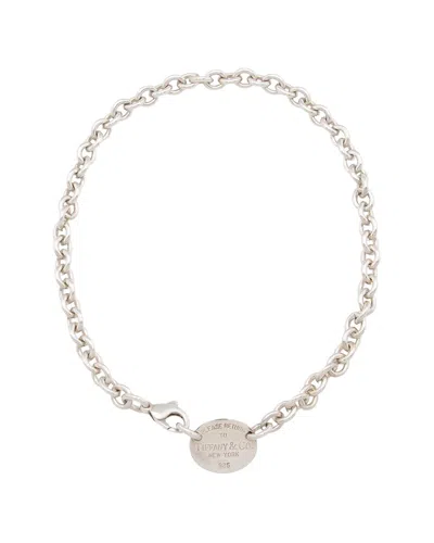 Tiffany & Co Sterling Silver . Sterling Silver Return To Tiffany  Oval Tag Necklace (aut In Metallic