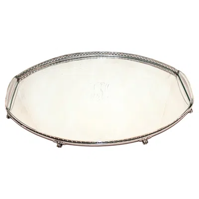 Pre-owned Tiffany & Co Sterling Silver Tiffany Gallery Tray In White